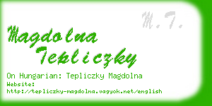 magdolna tepliczky business card